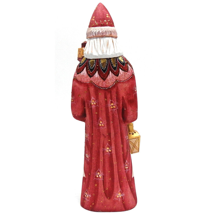 Grandfather Frost in a Red Coat with Staff and Lantern (Дед Мороз в красном шубе с посохом и фонарем)  Russian Christmas carving