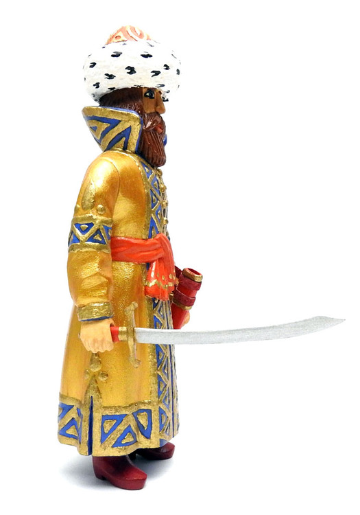 Imperial Russian Boyar Figure. Beautifully detailed and painted carved figure of a boyar in the costume of the 17th century of Imperial Russia.