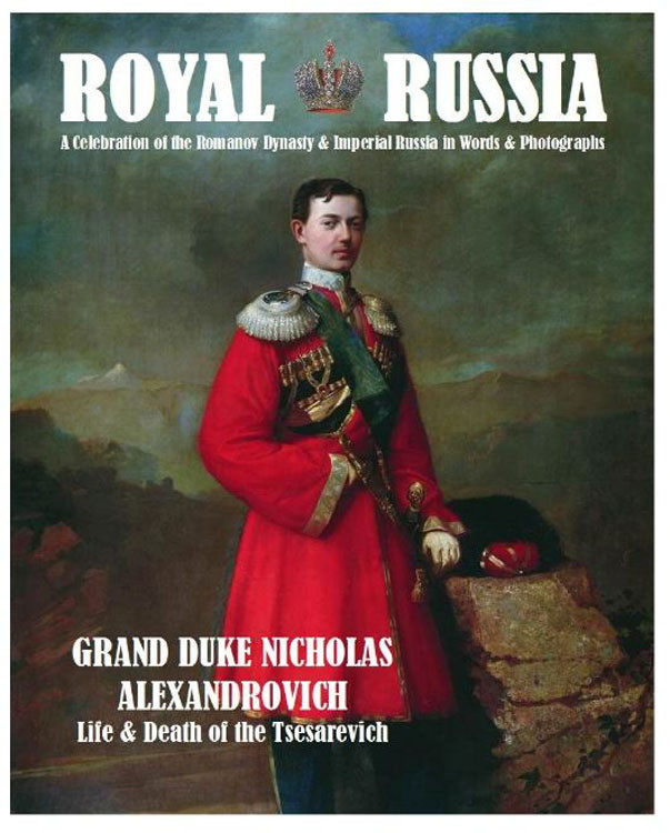 Royal Russia Annual #3. A Celebration of the Romanov Dynasty & Imperial Russia in Words & Photographs. Paul Gilbert. A nice presentation by the aforementioned always tasteful Paul Gilbert of Royal Russia fame. Self-published, 2013. 128 pages with numerous, bl/wh photos.  Contents include, but are not limited to: a study on the restoration of the Alexander Palace at Tsarskoye Selo; an article about the Dowager Empress Maria Feodorovna's life at Hvidøre, her final residence in Denmark, including vintage photographs of the original interiors; a feature on the Imperial yacht 'Livadia' with photos of the luxurious interiors; a sobering bio on the life and death of Grand Duke Nicholas Alexandrovich, son of Emperor Alexander II; an article on the Dowager Empress Maria Feodorovna's, at the time, missing Faberge Easter eggs (one of which has since be found!); a feature on how the Romanovs celebrated Christmas through the centuries; and a comprehensive essay on the Russian Succession and the current claimants to the Russian throne. Plus, vintage photographs of the Russian Imperial family and Imperial Russia. 1 copy only.