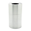 Rubbermaid Commercial 2-Piece Open Top Indoor Receptacle  Round  with Liner  35 gal  Satin Aluminum (RCP AOT35SA)