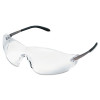 MCR Safety Blackjack Wraparound Safety Glasses  Chrome Plastic Frame  Clear Lens (CWS S2110)