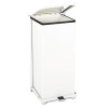 Rubbermaid Commercial Defenders Biohazard Step Can  Square  Steel  24 gal  White (RCP ST24EPLWH)