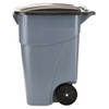 Rubbermaid Commercial Brute Rollout Container  Square  Plastic  50 gal  Gray (RCP 9W27 GRA)