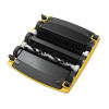 Rubbermaid Commercial Dual Action Sweeper  Boar Nylon Bristles  44  Steel Plastic Handle  Black Yellow (RCP 4213-88 BLA)