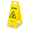 Rubbermaid Commercial Multilingual  Caution  Floor Sign  Plastic  11 x 12 x 25  Bright Yellow (RCP 6112 YEL)