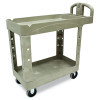 Rubbermaid Commercial Heavy-Duty Utility Cart  Two-Shelf  17 13w x 38 5d x 38 88h  Beige (RCP 4500-88 BEI)