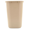 Rubbermaid Commercial Deskside Plastic Wastebasket  Rectangular  7 gal  Beige (RCP 2956 BEI)