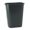 Rubbermaid Commercial Deskside Plastic Wastebasket  Rectangular  10 25 gal  Black (RCP 2957 BLA)
