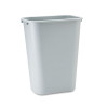Rubbermaid Commercial Deskside Plastic Wastebasket  Rectangular  10 25 gal  Gray (RCP 2957 GRA)