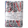 Kurly Kate Stainless Steel Scrubbers  Large  Steel Gray  12 Scrubbers Bag  6 Bags Carton (PUR 756)