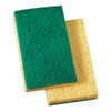 Boardwalk Scrubbing Sponge  Medium Duty  3 6 x 6 1  0 75  Thick  Yellow Green  Individually Wrapped  20 Carton (PAD 174)