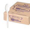 Dart Guildware Heavyweight Plastic Teaspoons  White  100 Box  10 Boxes Carton (SCC GBX7TW)