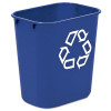 Rubbermaid Commercial Small Deskside Recycling Container  Rectangular  Plastic  13 63 qt  Blue (RCP 2955-73 BLU)