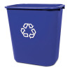 Rubbermaid Commercial Medium Deskside Recycling Container  Rectangular  Plastic  28 13 qt  Blue (RCP 2956-73 BLU)