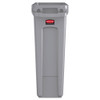Rubbermaid Commercial Slim Jim Receptacle with Venting Channels  Rectangular  Plastic  23 gal  Gray (RCP 3540-60 GRA)