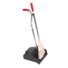 Unger Ergo Dustpan With Broom  12 Wide  Metal w Vinyl Coated Handle  Red Silver (UNG EDPBR)