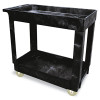 Rubbermaid Commercial Service Utility Cart  Two-Shelf  34 13w x 17 38d x 32 38h  Black (RCP 9T66 BLA)