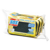 S.O.S. Heavy Duty Scrubber Sponge  2 5 x 4 5  0 9  Thick  Yellow Green  3 PK  24 PK CT (CLO 91029)