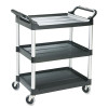 Rubbermaid Commercial Economy Plastic Cart  Three-Shelf  18 63w x 33 63d x 37 75h  Black (RCP 3424-88 BLA)