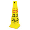 Rubbermaid Commercial Four-Sided Caution  Wet Floor Yellow Safety Cone  12 1 4 x 12 1 4 x 36h (RCP 6276-77 YEL)