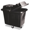 Rubbermaid Commercial Metal Frame Cube Truck  Rectangular  Polyethylene  400 lb Capacity  12 cu ft  Black (RCP 4612 BLA)