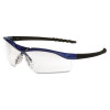 MCR Safety Dallas Wraparound Safety Glasses  Metallic Blue Frame  Clear AntiFog Lens (MCR DL310AF)