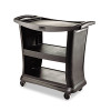 Rubbermaid Commercial Executive Service Cart  Three-Shelf  20 33w x 38 9d x 38 9 h  Black (RCP 9T68 BLA)