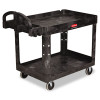 Rubbermaid Commercial Heavy-Duty Utility Cart  Two-Shelf  25 9w x 45 2d x 32 2h  Black (RCP 4520-88 BLA)
