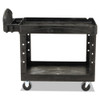 Rubbermaid Commercial Heavy-Duty Utility Cart  Two-Shelf  25 9w x 45 2d x 32 2h  Black (RCP 4520-88 BLA)