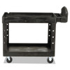 Rubbermaid Commercial Heavy-Duty Utility Cart  Two-Shelf  25 9w x 45 2d x 32 2h  Black (RCP 4520-88 BLA)