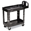 Rubbermaid Commercial Heavy-Duty Utility Cart  Two-Shelf  17 13w x 38 5d x 38 88h  Black (RCP 4500-88 BLA)