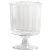 WNA Classic Crystal Plastic Wine Glasses on Pedestals  5 oz   Clear  Fluted  10 Pack (WNA CCW5240)