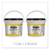 GOJO Scrubbing Towels  Hand Cleaning  White Yellow  170 Bucket  2 Buckets Carton (GOJ 6398-02)