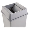 Rubbermaid Commercial Untouchable Square Swing Top Lid  Plastic  20 13w x 20 13d x 6 25h  Gray (RCP 2664 GRA)