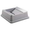 Rubbermaid Commercial Untouchable Square Swing Top Lid  Plastic  20 13w x 20 13d x 6 25h  Gray (RCP 2664 GRA)