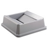 Rubbermaid Commercial Untouchable Square Swing Top Lid  Plastic  20 13w x 20 13d x 6 25h  Gray (RCP 2664 GRA)