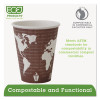 Eco-Products World Art Renewable and Compostable Insulated Hot Cups  PLA  12 oz  40 Packs  15 Packs Carton (ECP EP-BNHC8-WD)