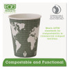 Eco-Products World Art Renewable and Compostable Insulated Hot Cups  PLA  12 oz  40 Packs  15 Packs Carton (ECP EP-BNHC8-WD)