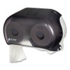 San Jamar VersaTwin Tissue Dispenser  8 x 5 3 4 x 12 3 4  Transparent Black Pearl (SAN R3600TBK)