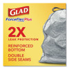 Glad ForceFlexPlus OdorShield Tall Kitchen Drawstring Trash Bags  13 gal  0 9 mil  24  x 28   White  204 Carton (CLO 70320)