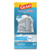 Glad ForceFlexPlus OdorShield Tall Kitchen Drawstring Trash Bags  13 gal  0 9 mil  24  x 28   White  204 Carton (CLO 70320)