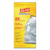 Glad ForceFlexPlus OdorShield Tall Kitchen Drawstring Trash Bags  13 gal  0 9 mil  24  x 28   White  204 Carton (CLO 70320)