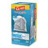 Glad ForceFlexPlus OdorShield Tall Kitchen Drawstring Trash Bags  13 gal  0 9 mil  24  x 28   White  204 Carton (CLO 70320)