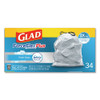 Glad ForceFlexPlus OdorShield Tall Kitchen Drawstring Trash Bags  13 gal  0 9 mil  24  x 28   White  204 Carton (CLO 70320)