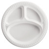 Chinet Heavyweight Plastic 3 Compartment Plates  10 1 4  Dia  White  125 PK  4 PK CT (HUH 81230)