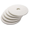 Boardwalk Polishing Floor Pads  17  Diameter  White  5 Carton (PAD 4017 WHI)