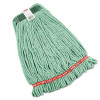 Rubbermaid Commercial Web Foot Wet Mop Heads  Shrinkless  Cotton Synthetic  Green  Medium (RCP A212 GRE)
