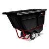 Rubbermaid Commercial Rotomolded Tilt Truck  Rectangular  Plastic  0 5 cu yd  850 lb Capacity  Black (RCP 1305 BLA)
