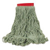 Rubbermaid Commercial Super Stitch Blend Mop Heads  Cotton Synthetic  Green  Large (RCP D253 GRE)