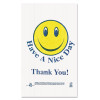 Barnes Paper Company Smiley Face Shopping Bags  12 5 microns  11 5  x 21   White  900 Carton (BPC T1/6SMILEY)